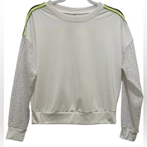 Lucky In Love In The Net Small long sleeve pullover trendy white sweatshirt